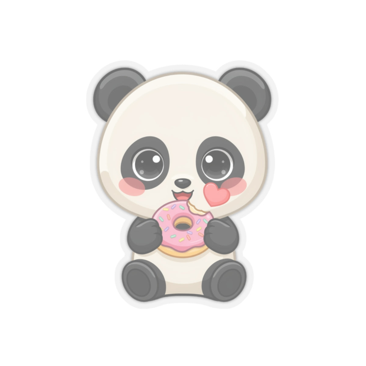 Kawaii Panda Sticker, Cute Donut Lover Vinyl Decal
