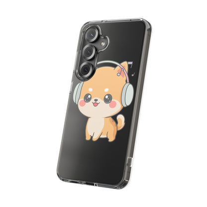 Kawaii Shiba Inu Phone Case – Music Lover Clear Case