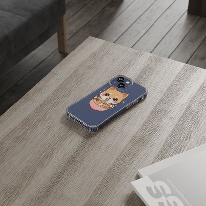 Kawaii Shiba Inu Ramen Clear Impact-Resistant Case
