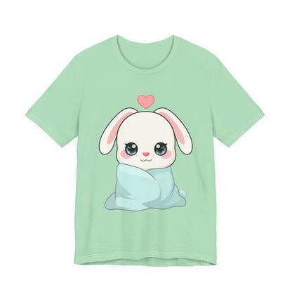Cozy Bunny T-Shirt, Kawaii Blanket Bunny Tee