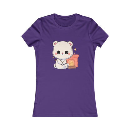 Kawaii Polar Bear Tee – Cozy Fireplace Cub
