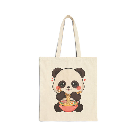 Kawaii Panda Ramen Tote Bag for Cute Food Lovers