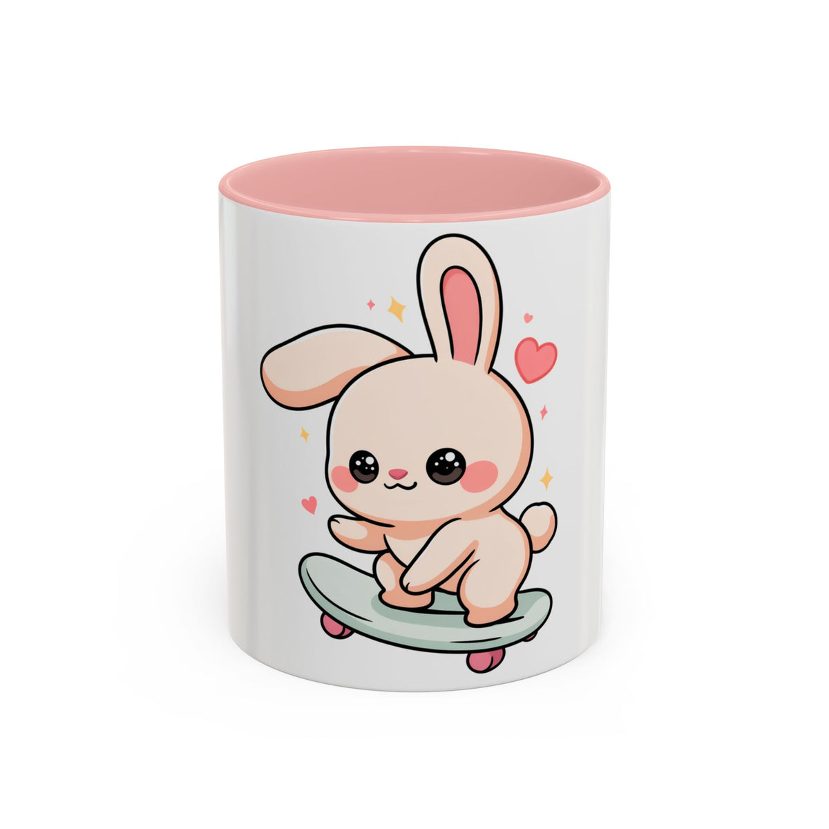Kawaii Bunny Skateboard Mug – Cute Accent Coffee Mug