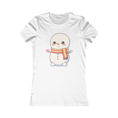 Kawaii Snowman Christmas Tee for Women