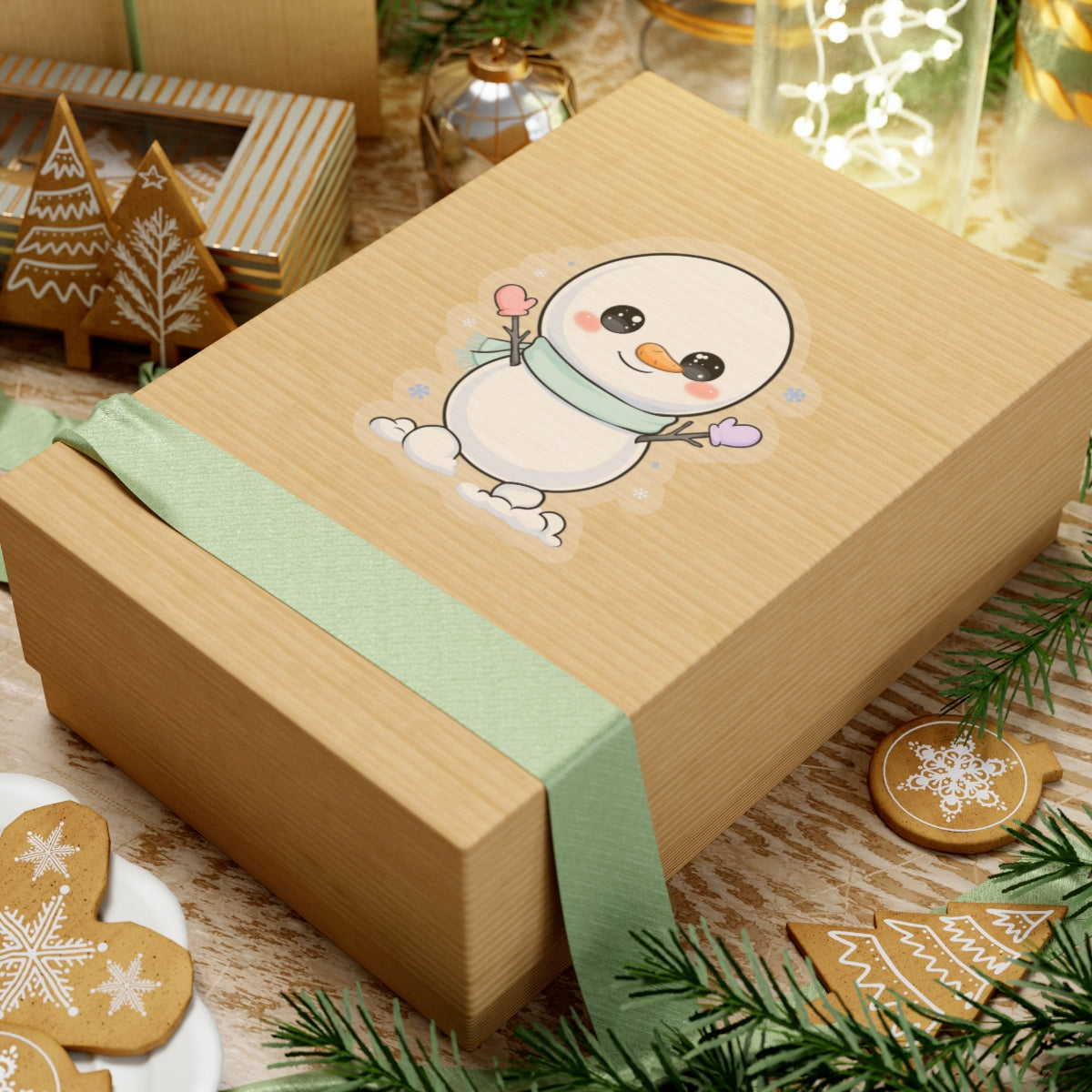 Kawaii Snowman Sticker for Cozy Winter Decor