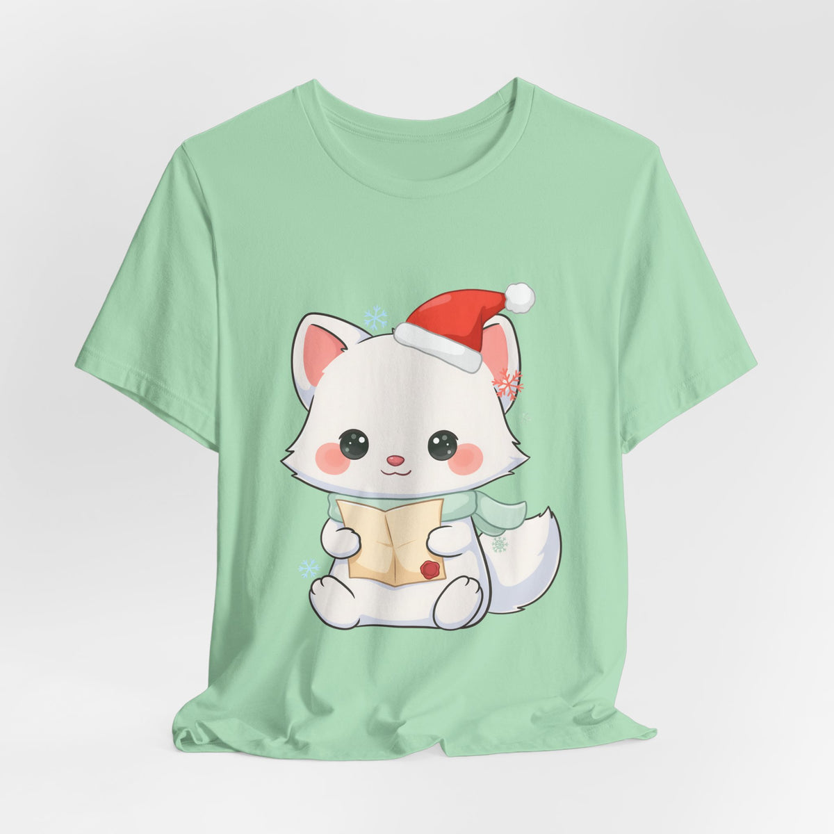 Christmas Arctic Fox T-Shirt for Cozy Holiday Readers