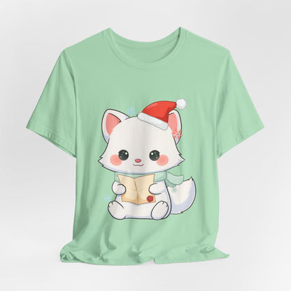 Christmas Arctic Fox T-Shirt for Cozy Holiday Readers