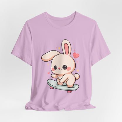 Kawaii Bunny Skateboard T-Shirt for Cute Style Fans