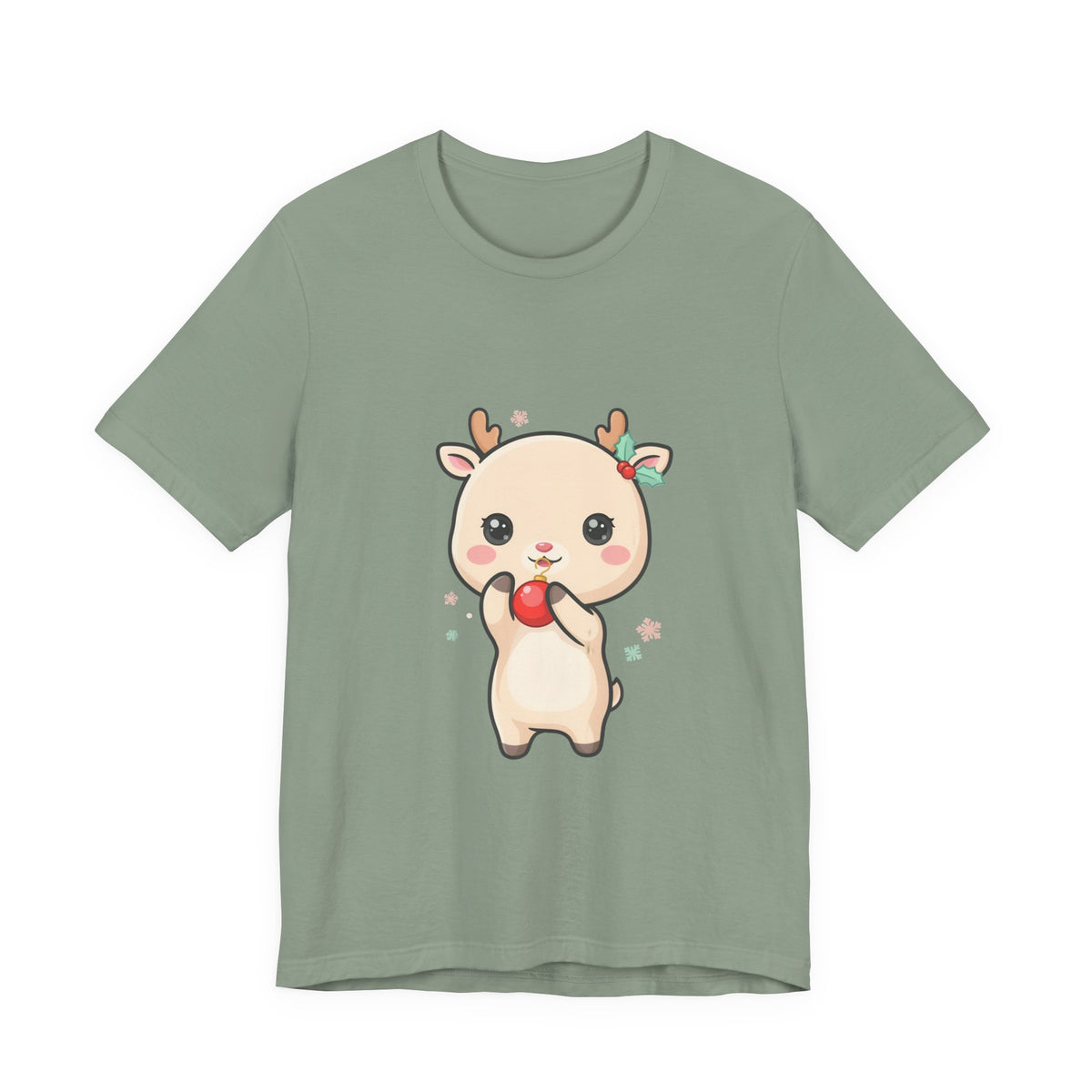 Kawaii Reindeer Christmas T-Shirt for Cute Holiday Style