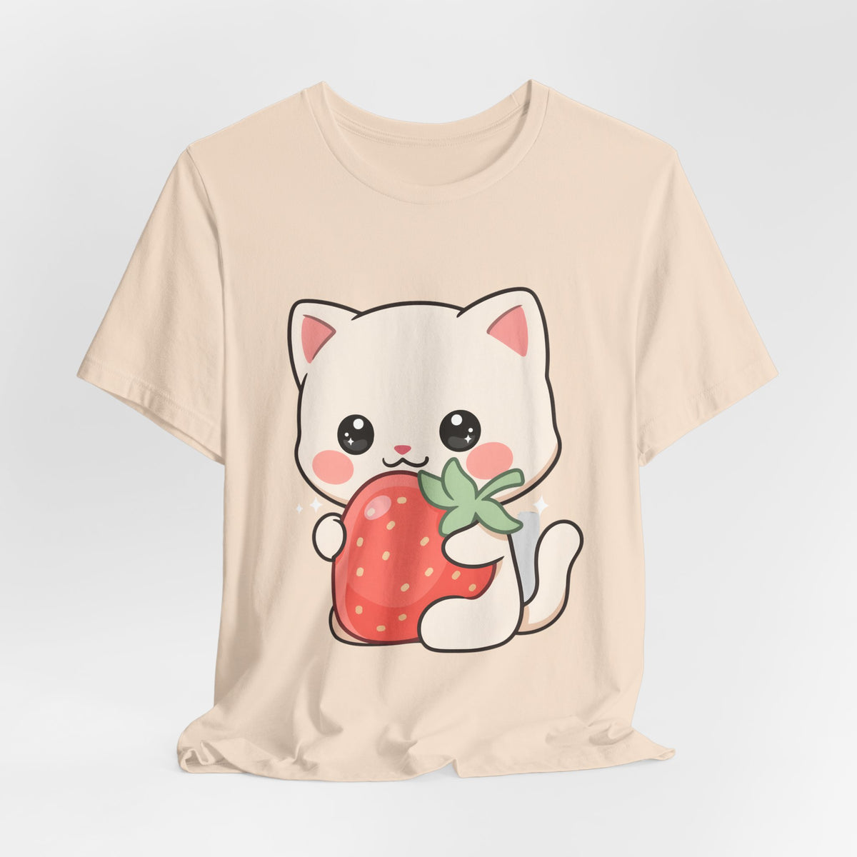 Kawaii Cat Strawberry T-Shirt, Cute Cat Lover Gift