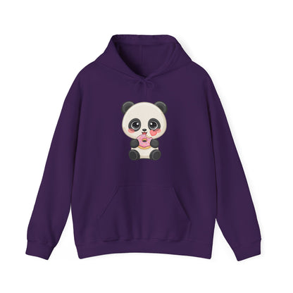 Kawaii Panda Hoodie, Cute Donut Lover Sweatshirt