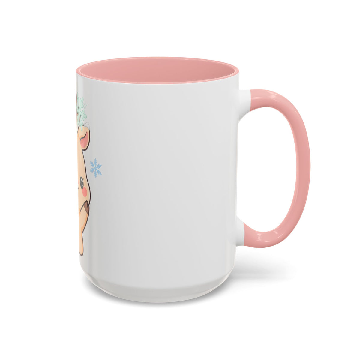 Kawaii Reindeer Accent Coffee Mug for Cozy Winter Sips