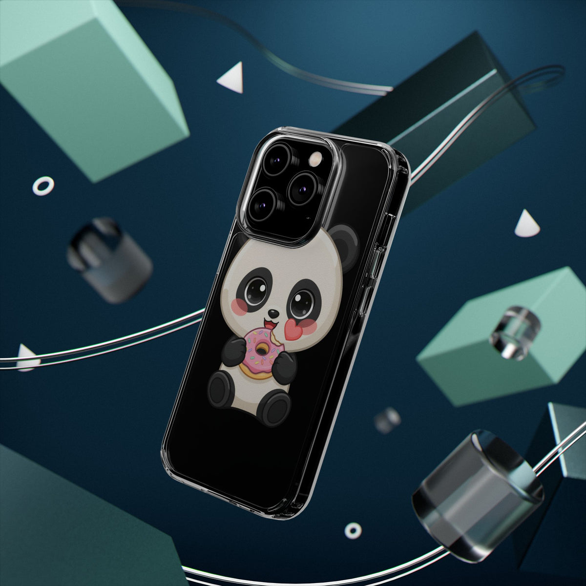 Kawaii Panda Phone Case with Donut