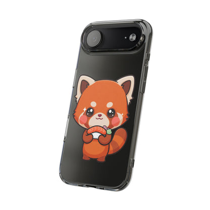 Red Panda Sushi Phone Case, Cute Kawaii Clear Case