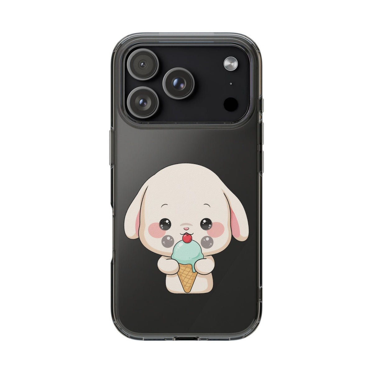 Kawaii Bunny Phone Case, Ice Cream Cutie Clear Case