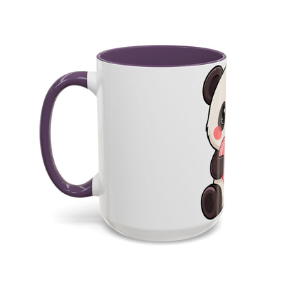 Kawaii Panda Heart Accent Coffee Mug