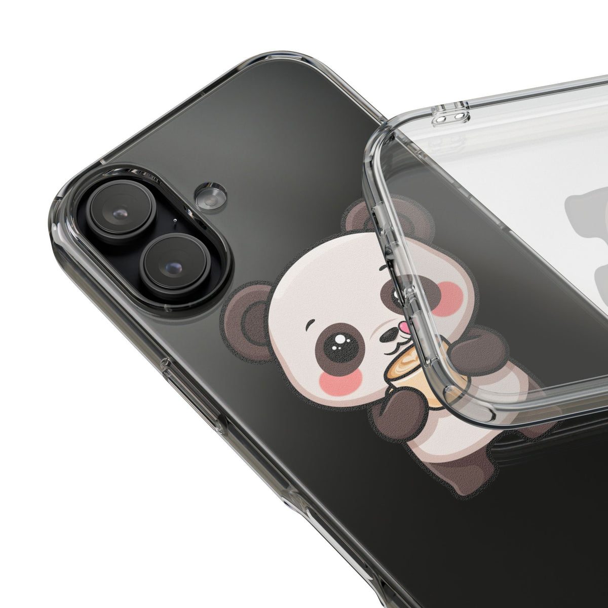 Kawaii Panda Latte Clear Impact-Resistant Case