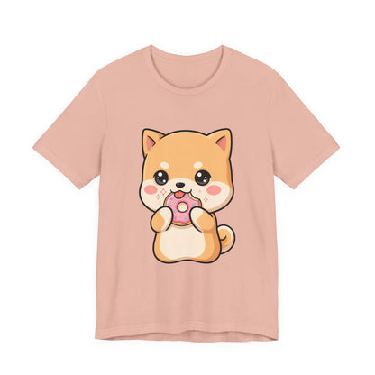 Kawaii Shiba Inu Donut Unisex Jersey Short Sleeve Tee