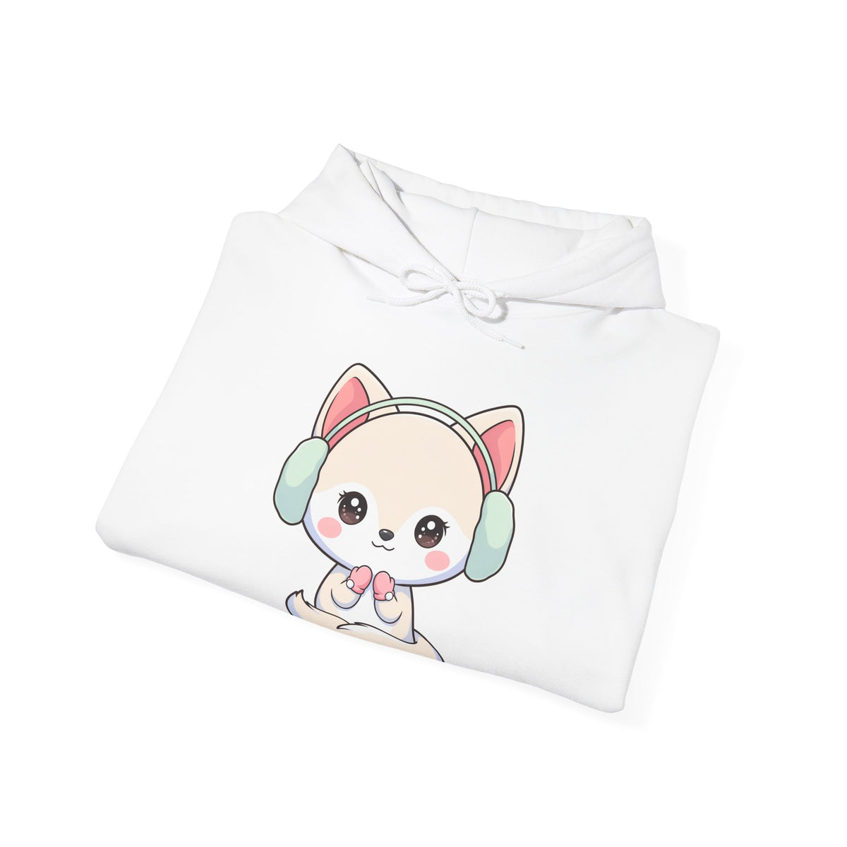 Kawaii Arctic Fox Hoodie – Cute Winter Animal Sweatshirt