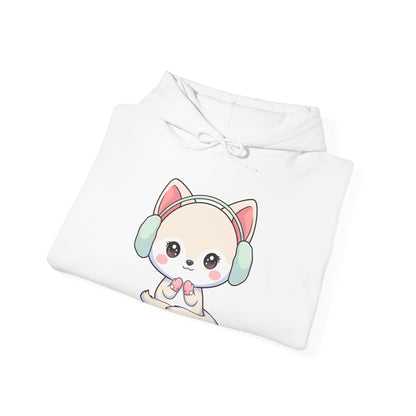 Kawaii Arctic Fox Hoodie – Cute Winter Animal Sweatshirt