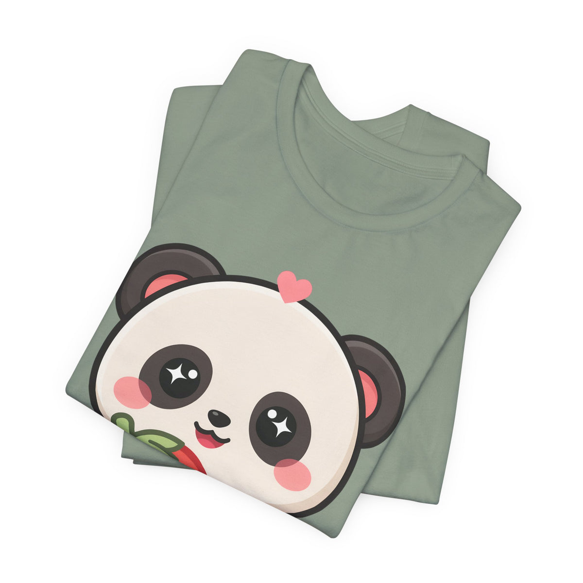 Kawaii Panda Strawberry T-Shirt – Sweet Chibi Animal Tee