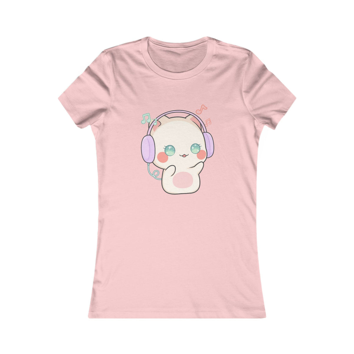 Kawaii Cat Music Lover Women's Favorite Tee