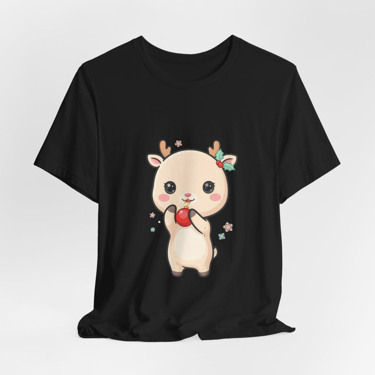 Kawaii Reindeer Christmas T-Shirt for Cute Holiday Style