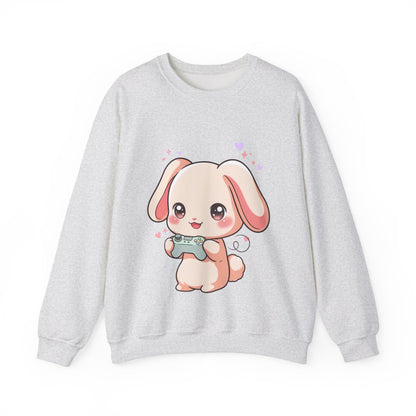 Kawaii Gamer Bunny Sweatshirt for Cozy Gaming Days