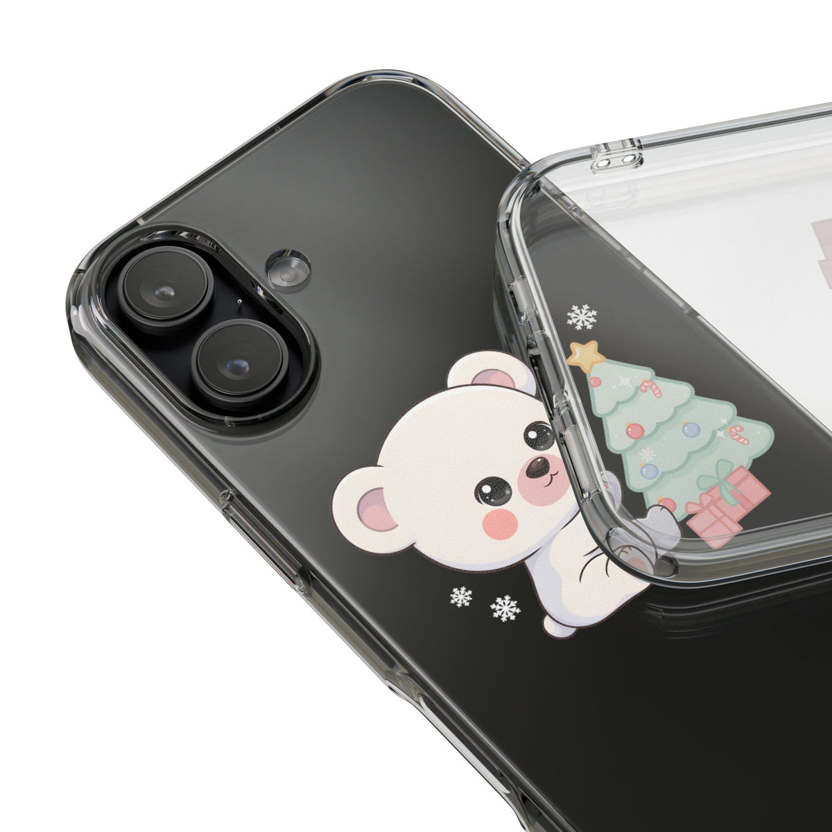 Christmas Polar Bear Phone Case, Kawaii Holiday Accessory