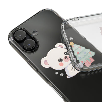 Christmas Polar Bear Phone Case, Kawaii Holiday Accessory