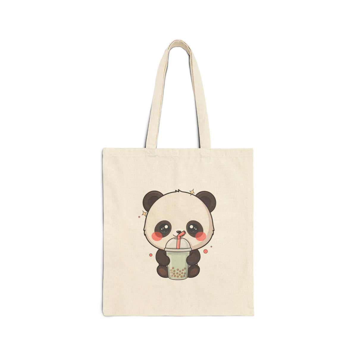 Kawaii Panda Tote Bag for Bubble Tea Lovers