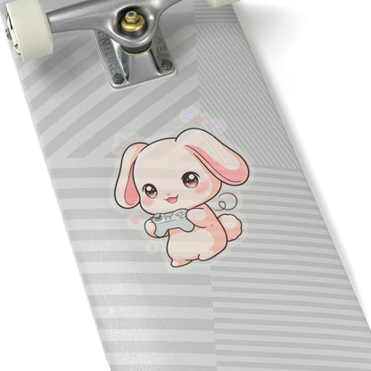 Gamer Bunny Sticker, Cute Kawaii Video Game Decor