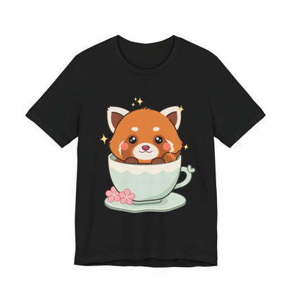 Kawaii Red Panda T-Shirt, Cute Tea Lover Gift