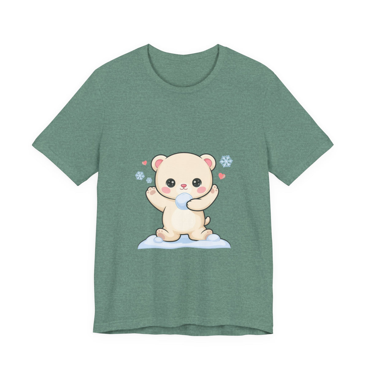 Kawaii Polar Bear Tee, Cute Snow Day Unisex Shirt