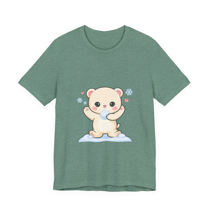 Kawaii Polar Bear Tee, Cute Snow Day Unisex Shirt