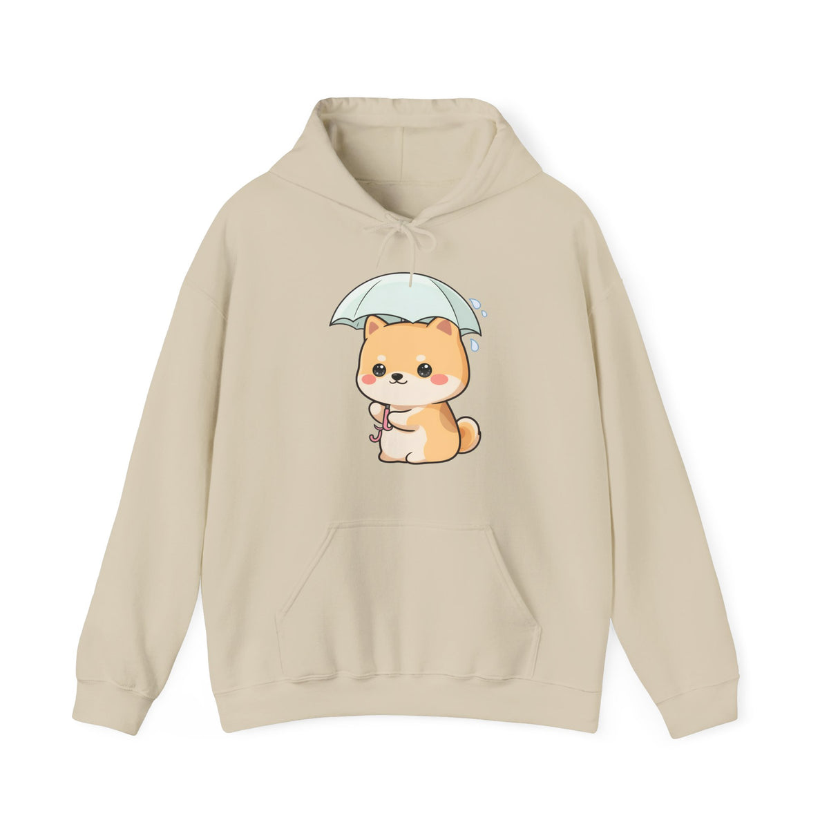 Kawaii Shiba Inu Hoodie, Cute Umbrella Dog Sweatshirt
