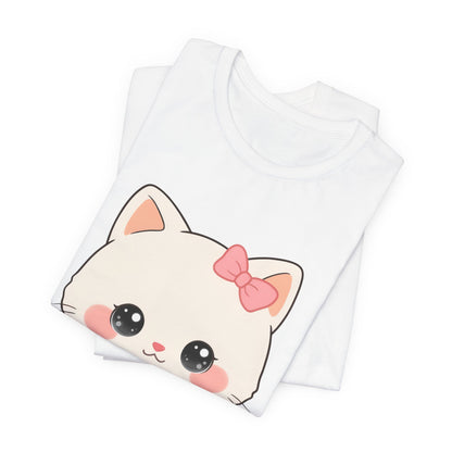 Kawaii Cat T-Shirt, Cozy Blanket Kitty for Cat Lovers