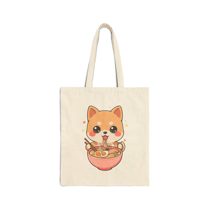 Kawaii Shiba Inu Ramen Tote Bag for Cute Food Lovers