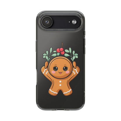Kawaii Gingerbread Phone Case with Mistletoe Cheer