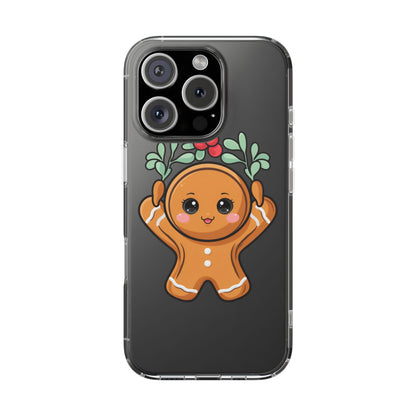Kawaii Gingerbread Phone Case with Mistletoe Cheer