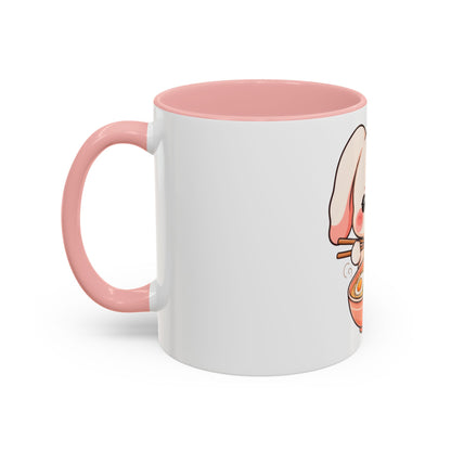 Kawaii Ramen Bunny Accent Coffee Mug, 11 oz or 15 oz