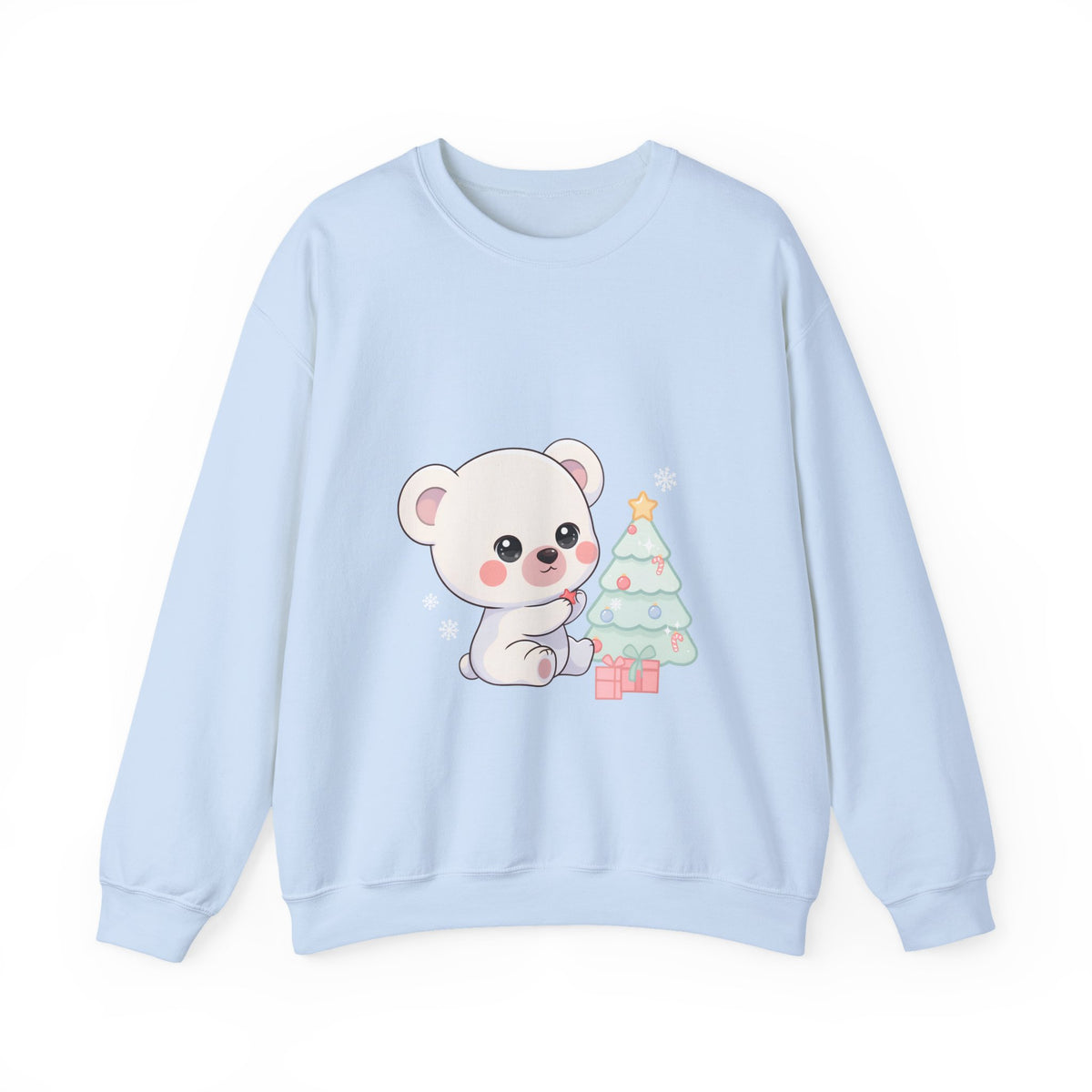 Kawaii Polar Bear Christmas Sweatshirt for Cozy Tree Trimming