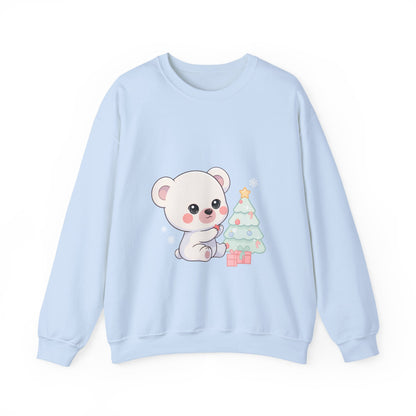 Kawaii Polar Bear Christmas Sweatshirt for Cozy Tree Trimming