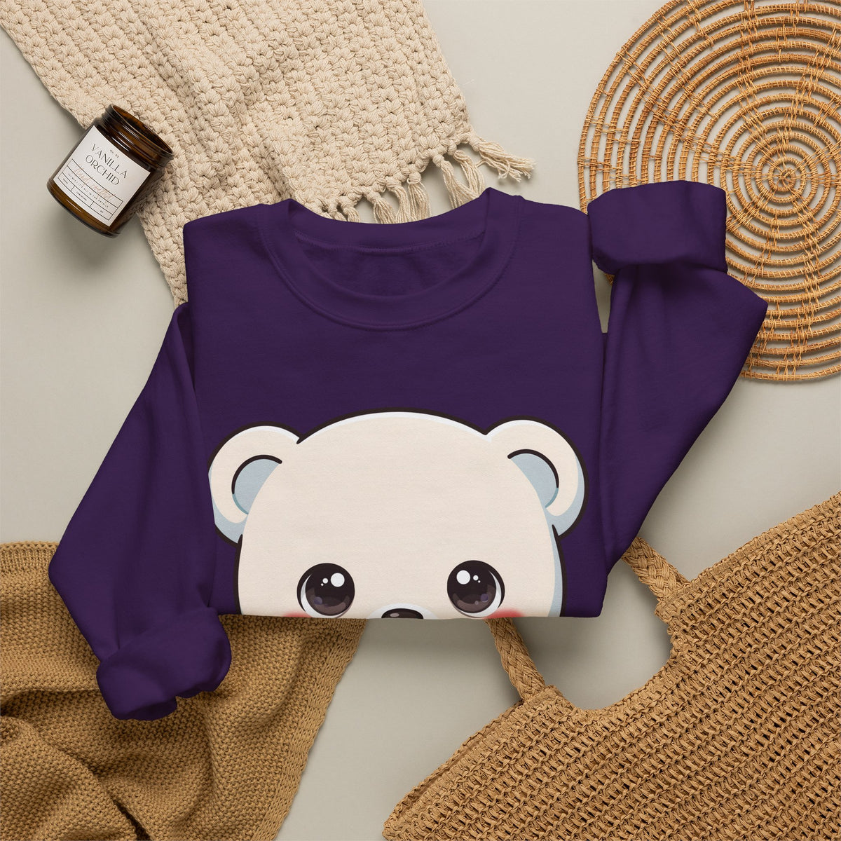 Kawaii Polar Bear Christmas Sweatshirt for Cozy Holiday Moments