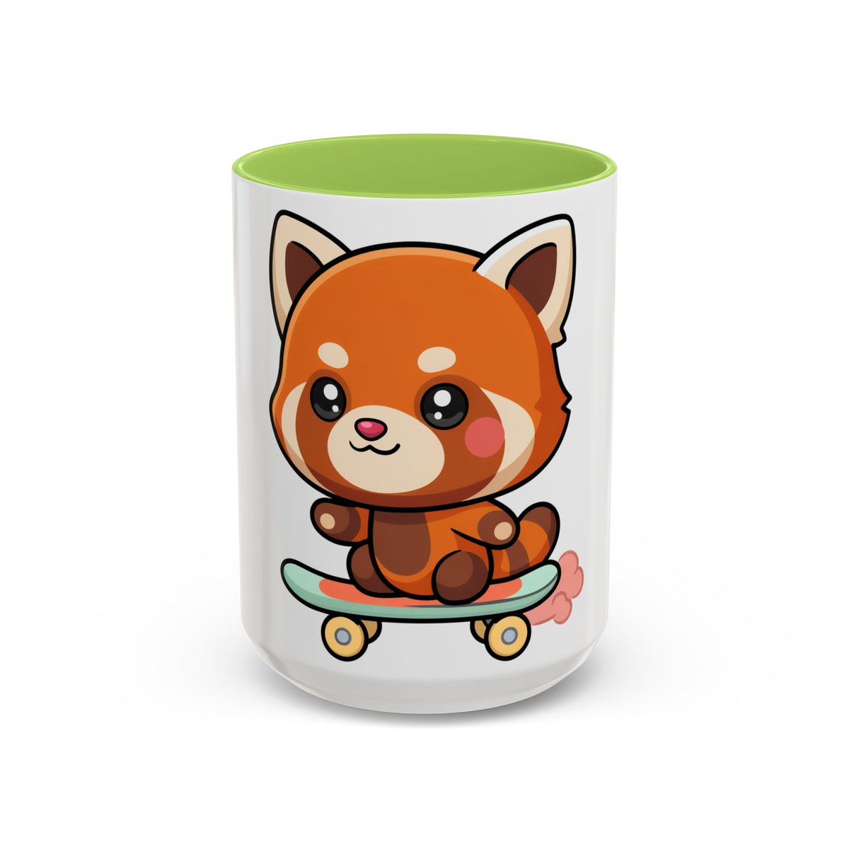Red Panda Skateboard Mug – Kawaii Accent Coffee Mug