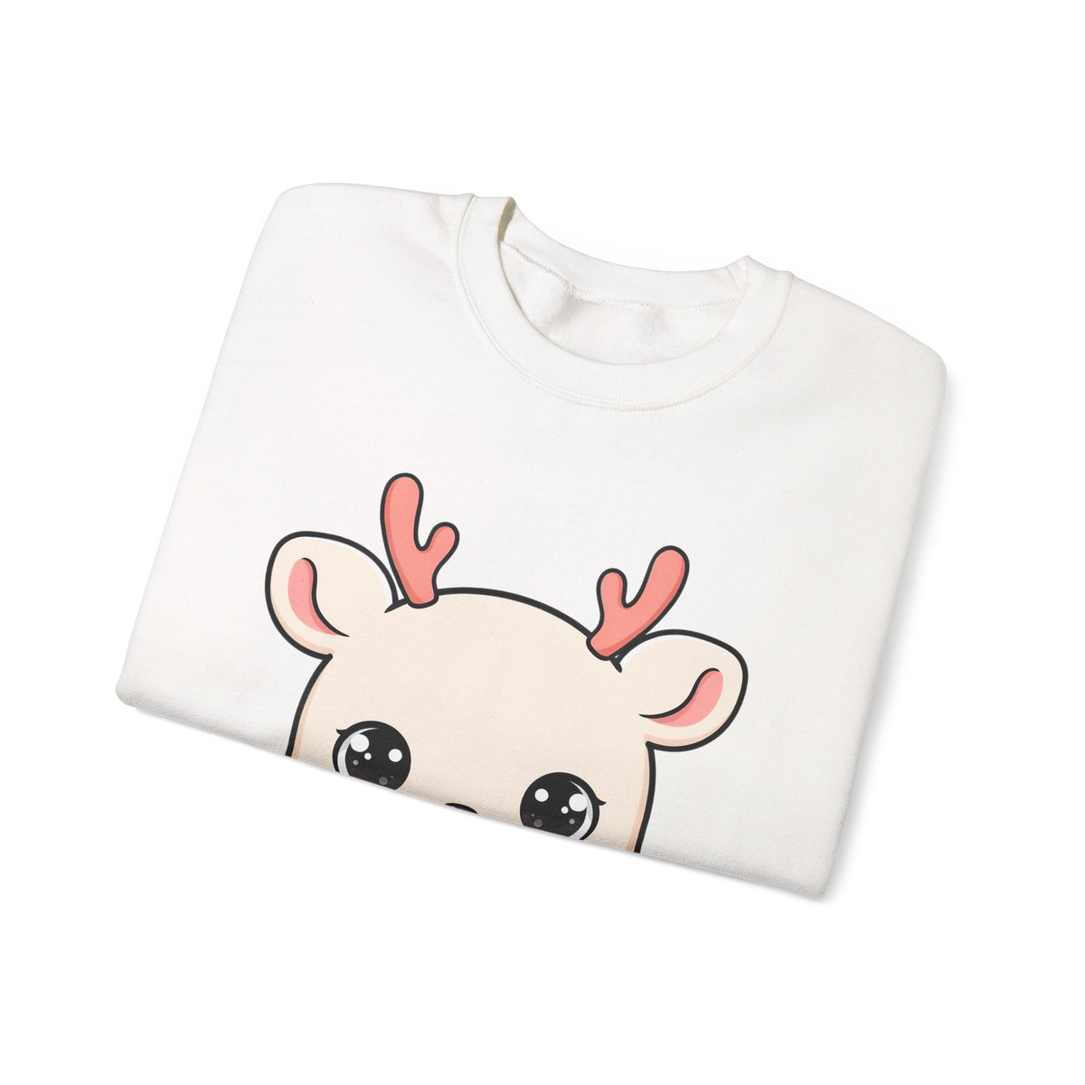 Kawaii Reindeer Sweatshirt, Cute Christmas Crewneck