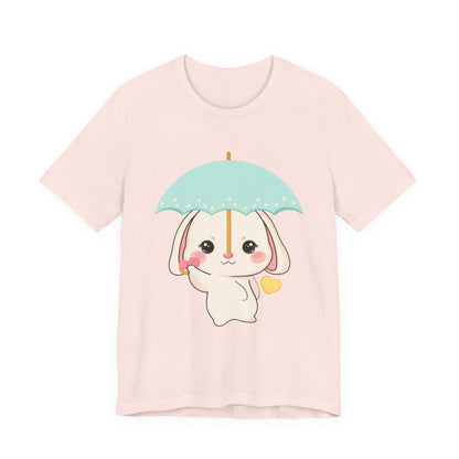 Kawaii Bunny T-Shirt, Cute Umbrella Rabbit Tee