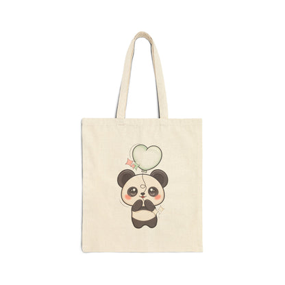 Kawaii Panda Tote Bag with Floating Balloon