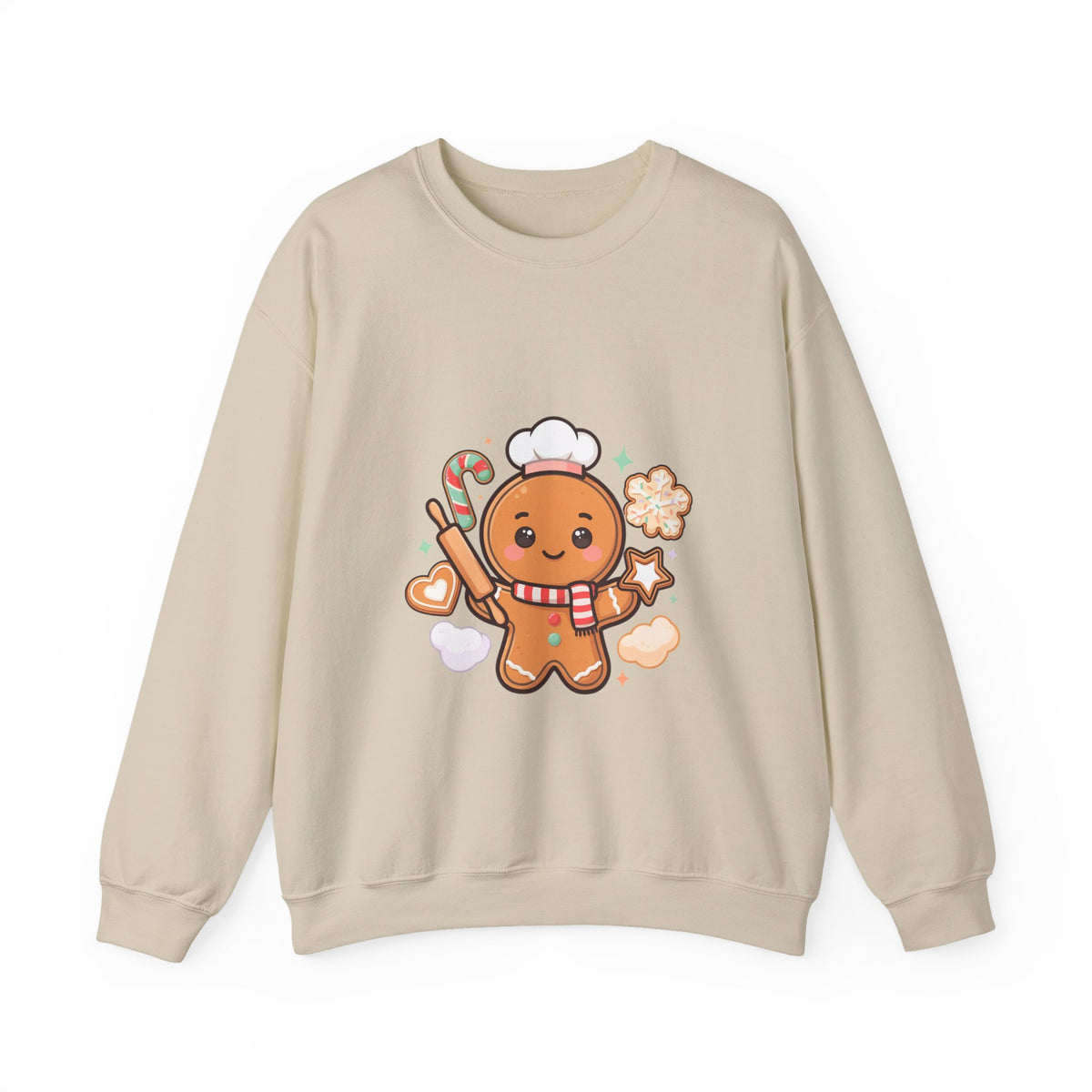 Kawaii Gingerbread Sweatshirt for Christmas Baking Fans