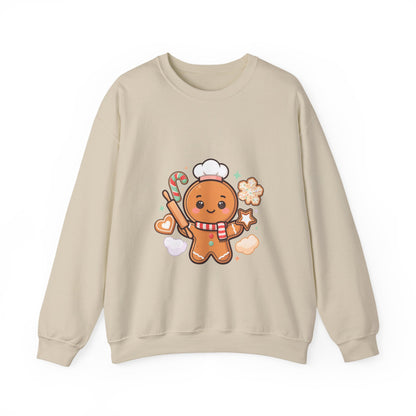 Kawaii Gingerbread Sweatshirt for Christmas Baking Fans